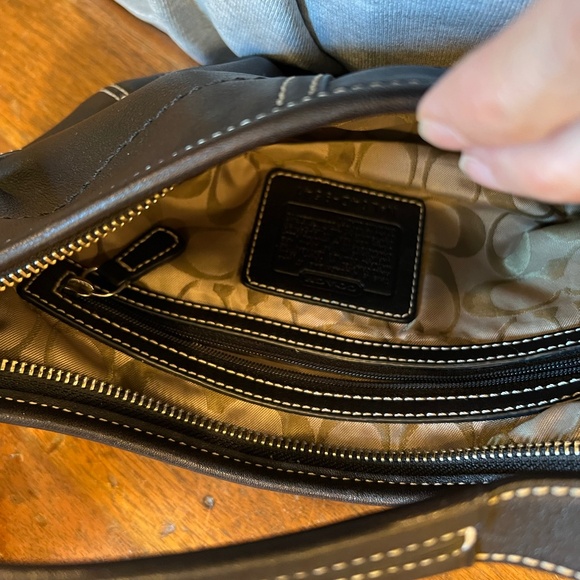 Coach Purse - Black with white stitching - Picture 11 of 11